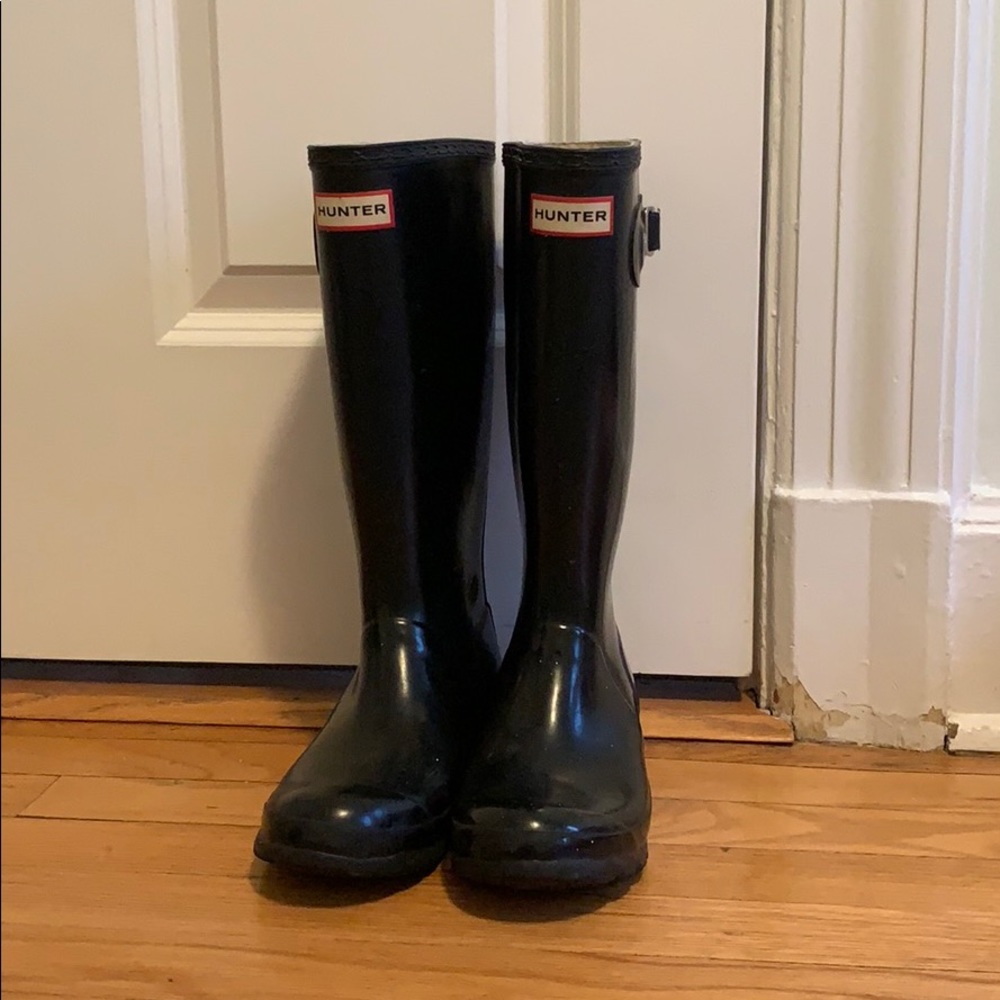 hunter black rain boots